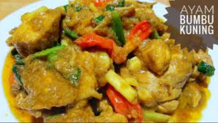 Resep Ayam Kampung, Ayam Pedas Bumbu Kuning